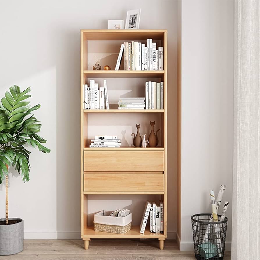 Amazon.com: IOTXY Oak Mid-Century Bookcase with Legs - 67